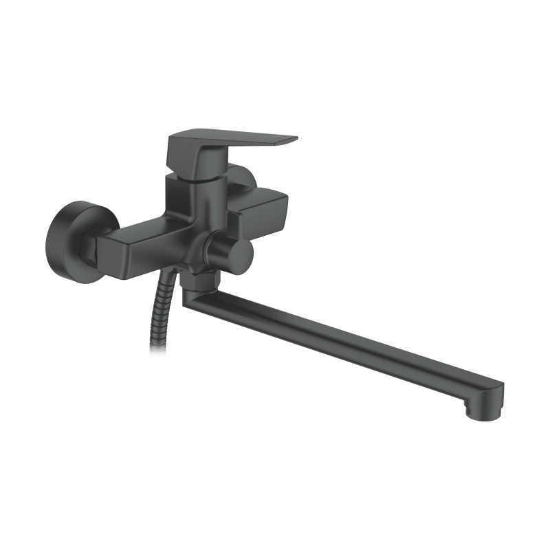 2281B Смеситель для ванны Ledeme D.25 длин. нос (черный) - фото - 1