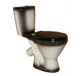 Унитаз-компакт "УЮТ", к/в, 2-реж, сид. ПП, декор черный КИРОВ - фото - 1