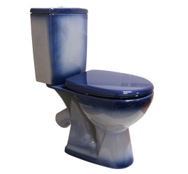 Унитаз-компакт "УЮТ", у/в, 2-реж, сид. ПП, декор синий КИРОВ - фото - 1