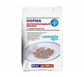 Противогололедный реагент Cemmix Норма 20 кг - фото - 1