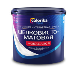 Краска "Colorika Aqua" шелковисто-матовая для внутренних работ моющаяся База А 2,7 л - фото - 1