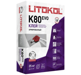Клей плиточный "Litokol" Litoflex K80 армированный 25кг - 1 Клей плиточный "Litokol" Litoflex K80 армированный 25кг - фото - 1
