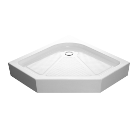 Поддон акриловый SANTREK AQUA-PNT-1000 Пента , белый, 1000*1000*140 + сифон в комплекте ( 342364 ) - фото - 1