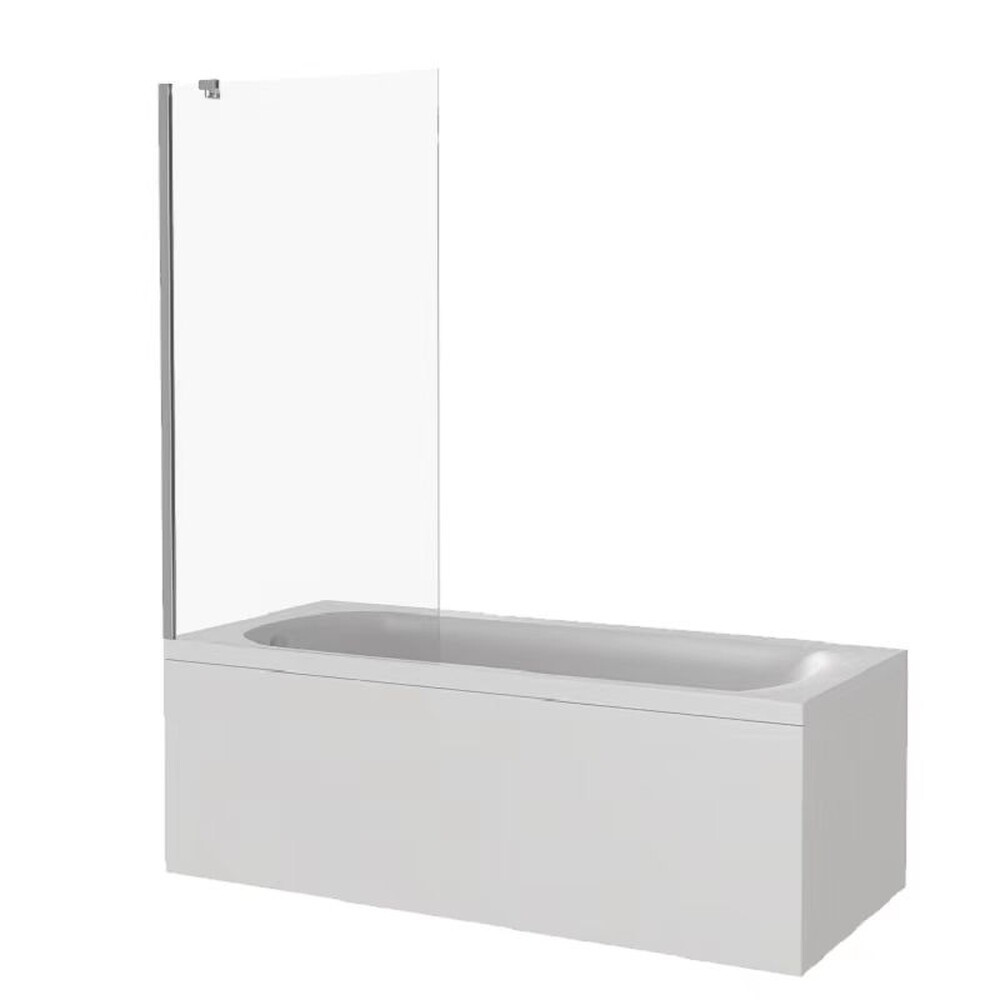 Шторка для ванны SANTREK AQUA Slim FG- 700-C-Chrome (неподвижная, р-р:700х1400, с кронштейном, стекло Прозр. 5 мм, профиль Хром) - фото - 1