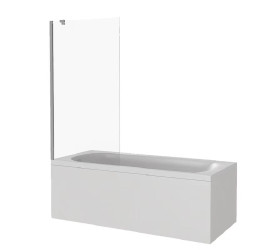 Шторка для ванны SANTREK AQUA Slim FG- 700-C-Chrome (неподвижная, р-р:700х1400, с кронштейном, стекло Прозр. 5 мм, профиль Хром) - фото - 1