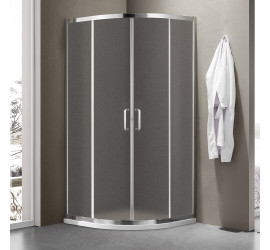 Душевое ограждение SANTREK AQUA Iris-R-900-G-Chrome 900*900*1850 Радиус стекло Грейп 6мм, профиль Хром - фото - 1