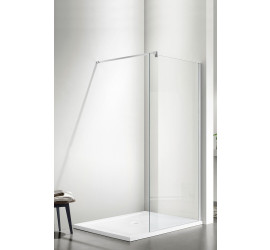 Душевое ограждение SANTREK AQUA Тour - SG-900-С-Chrome 900*1950 стекло Прозр 6мм, профиль Хром (штанга в комплекте) - фото - 1