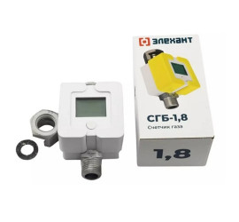 Счетчик газовый в квартиру Элехант СГБ-1,8, длина 110 гайка 1/2 - фото - 1