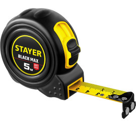 Рулетка Stayer BlackMax с двумя фиксаторами 5 м х19 мм Professional 3410-05_z02	 - фото - 1
