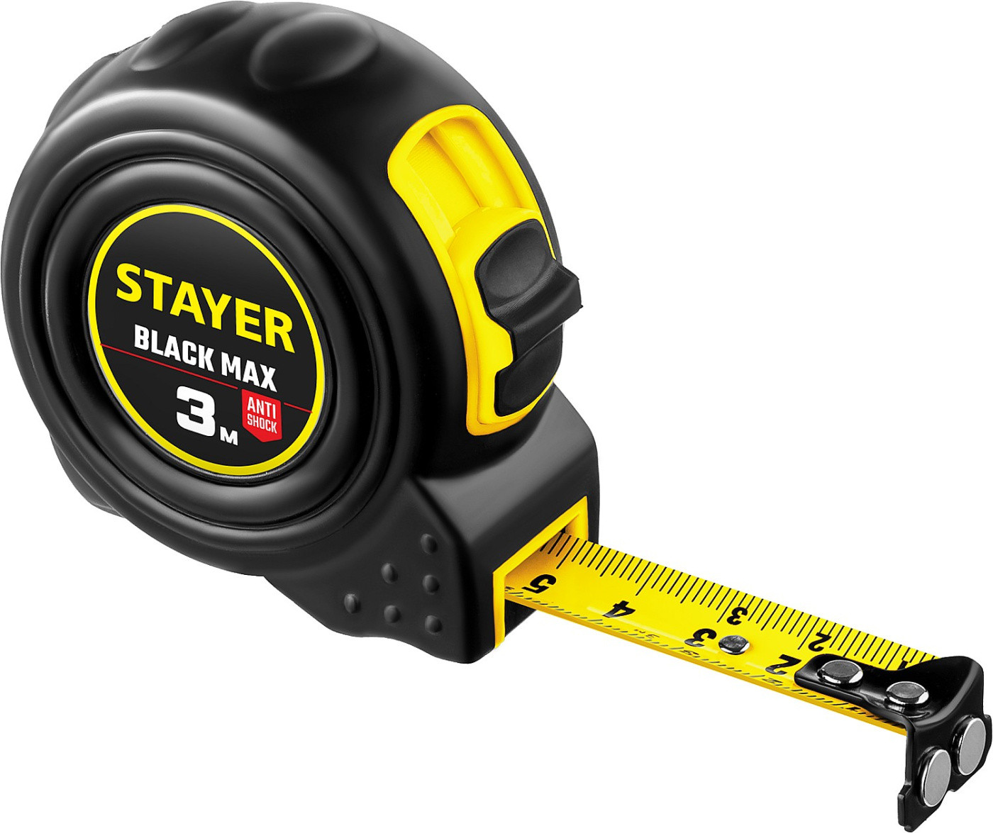 Рулетка Stayer BlackMax с двумя фиксаторами 3 м х19 мм Professional 3410-03	 - фото - 1