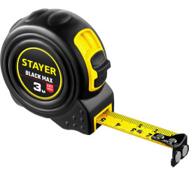 Рулетка Stayer BlackMax с двумя фиксаторами 3 м х19 мм Professional 3410-03	 - фото - 1