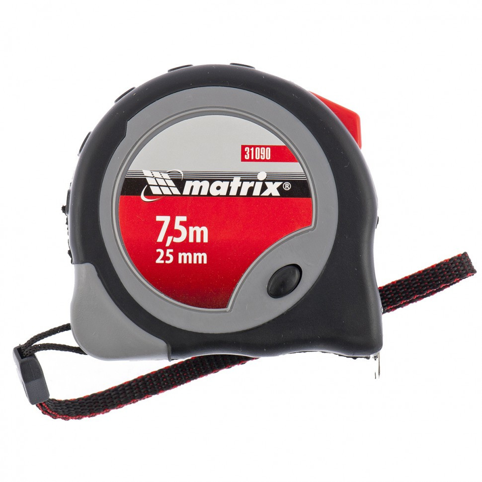 Рулетка Continuous fixation, 7,5 м х 25 мм, двухкомпонентный корпус, плавная фиксация /Matrix/ 31090	 - фото - 1