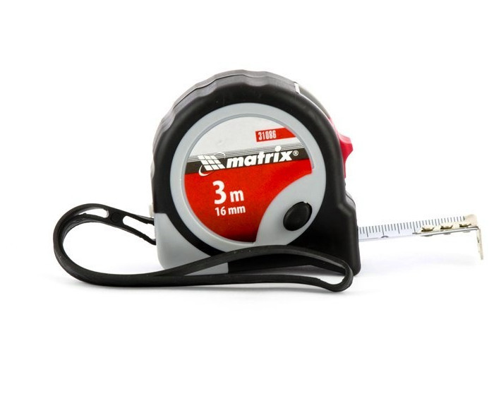 Рулетка Continuous fixation, 3 м х 16 мм, двухкомпонентный корпус, плавная фиксация /Matrix/ 31086	 - фото - 1