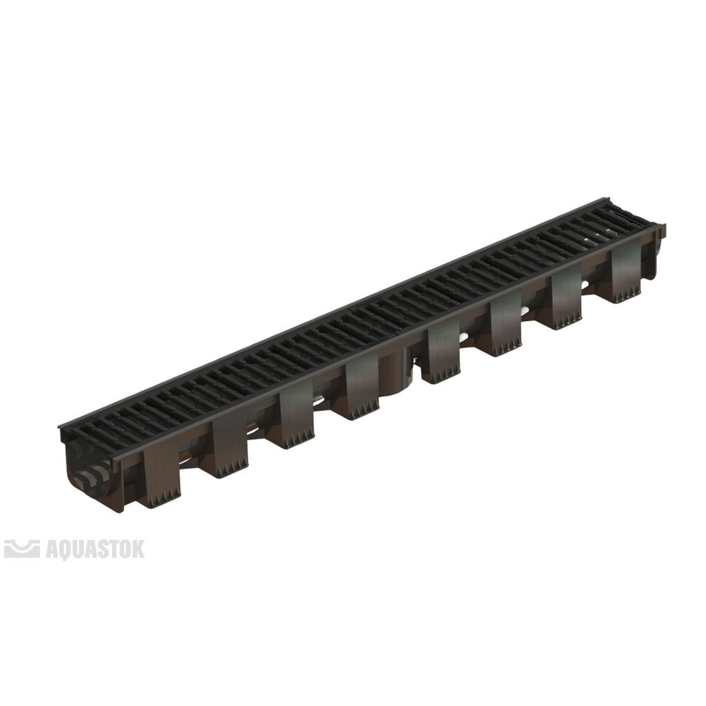 Лоток AQUA-TOP SERIES X DN90 H90 A15 1000*140*90 с чугунной решеткой (комплект) - фото - 2