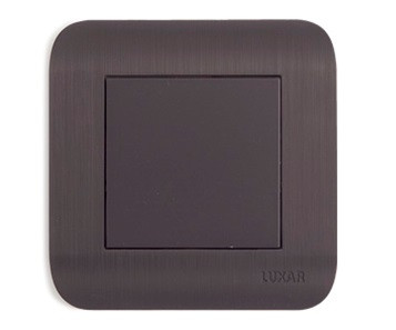 Выключатель LUXAR Deco с/у 1-кл. венге с рифленой рамкой, 250В 10А (10.001.02) - фото - 1