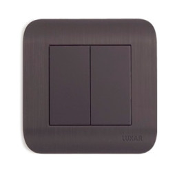 Выключатель LUXAR Deco с/у 2-кл. венге с рифленой рамкой, 250В 10А (10.011.02) - фото - 1