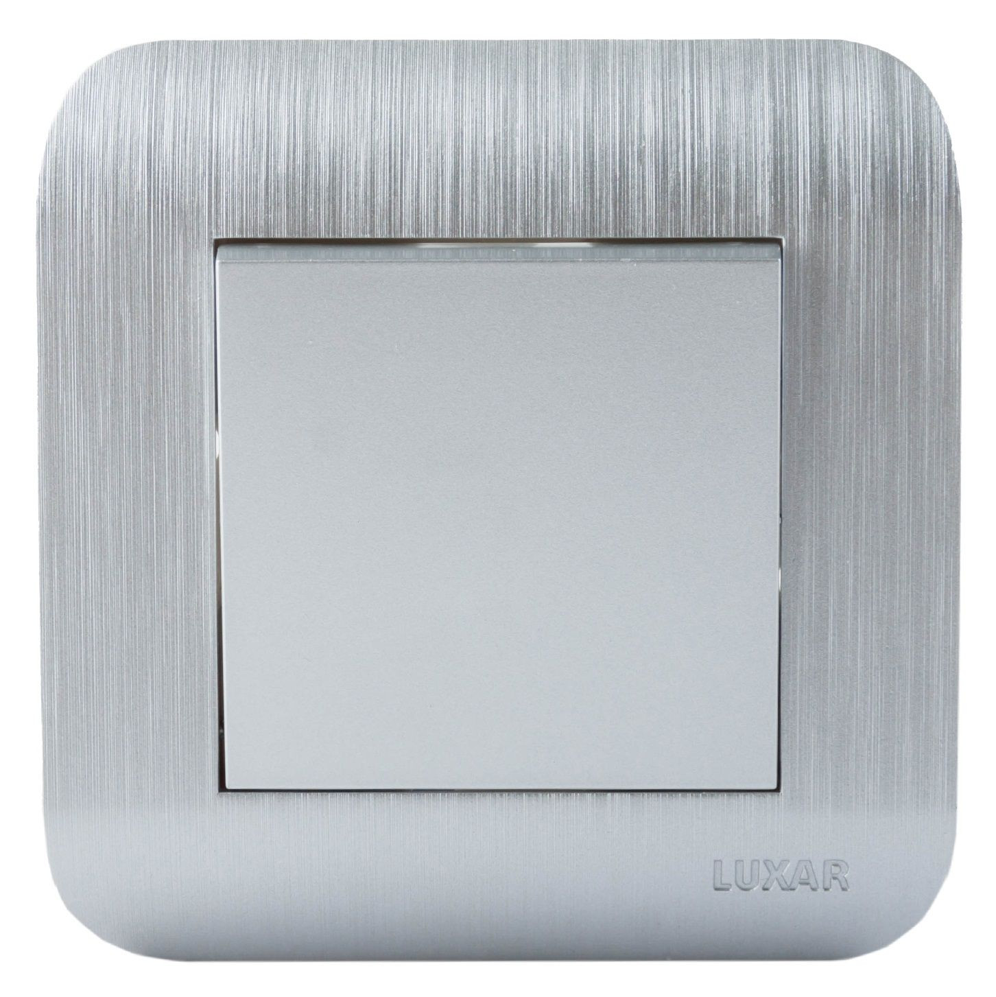 Выключатель LUXAR Deco с/у 1-кл. серебро с рифленой рамкой, 250В 10А (10.001.03) - фото - 1