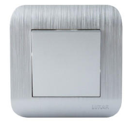 Выключатель LUXAR Deco с/у 1-кл. серебро с рифленой рамкой, 250В 10А (10.001.03) - фото - 1