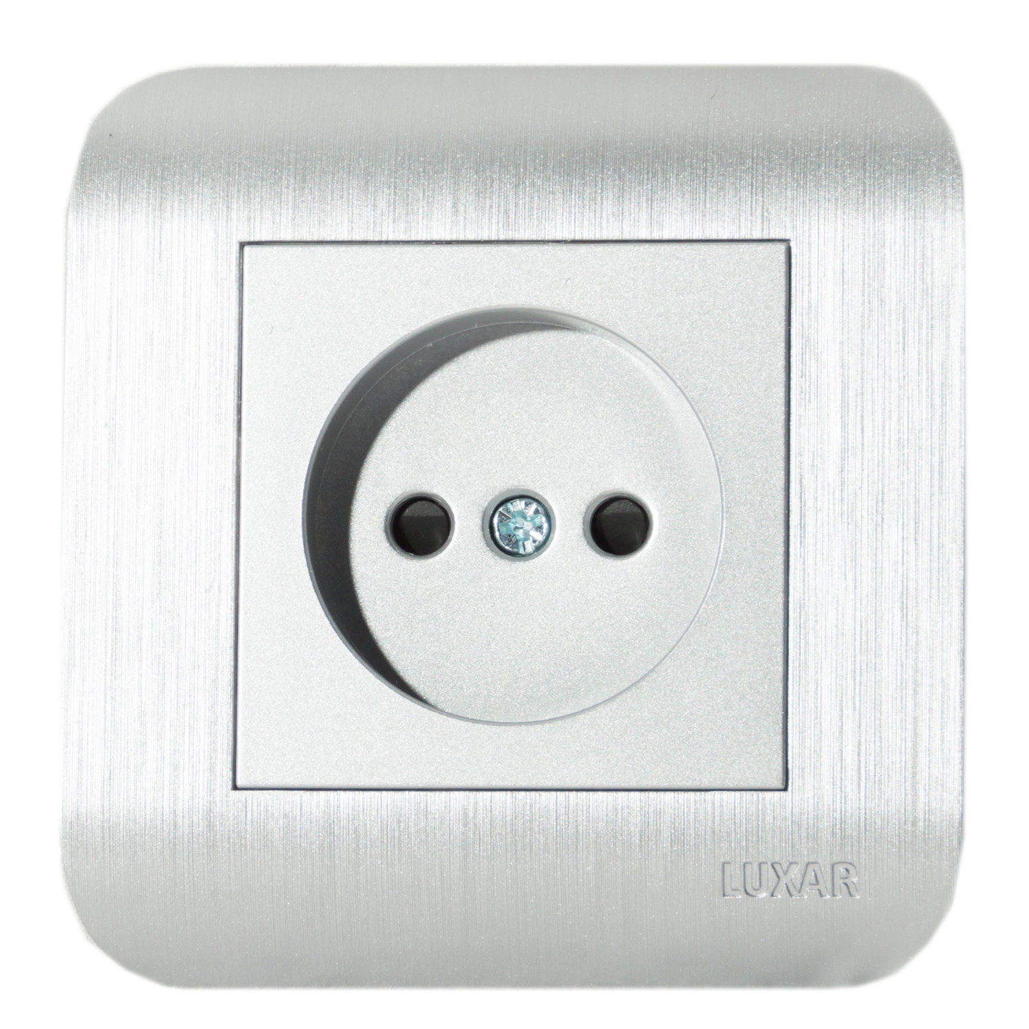 Розетка LUXAR Deco с/у без з/к серебро с рифленой рамкой, 250В 10А (10.020.03) - фото - 1